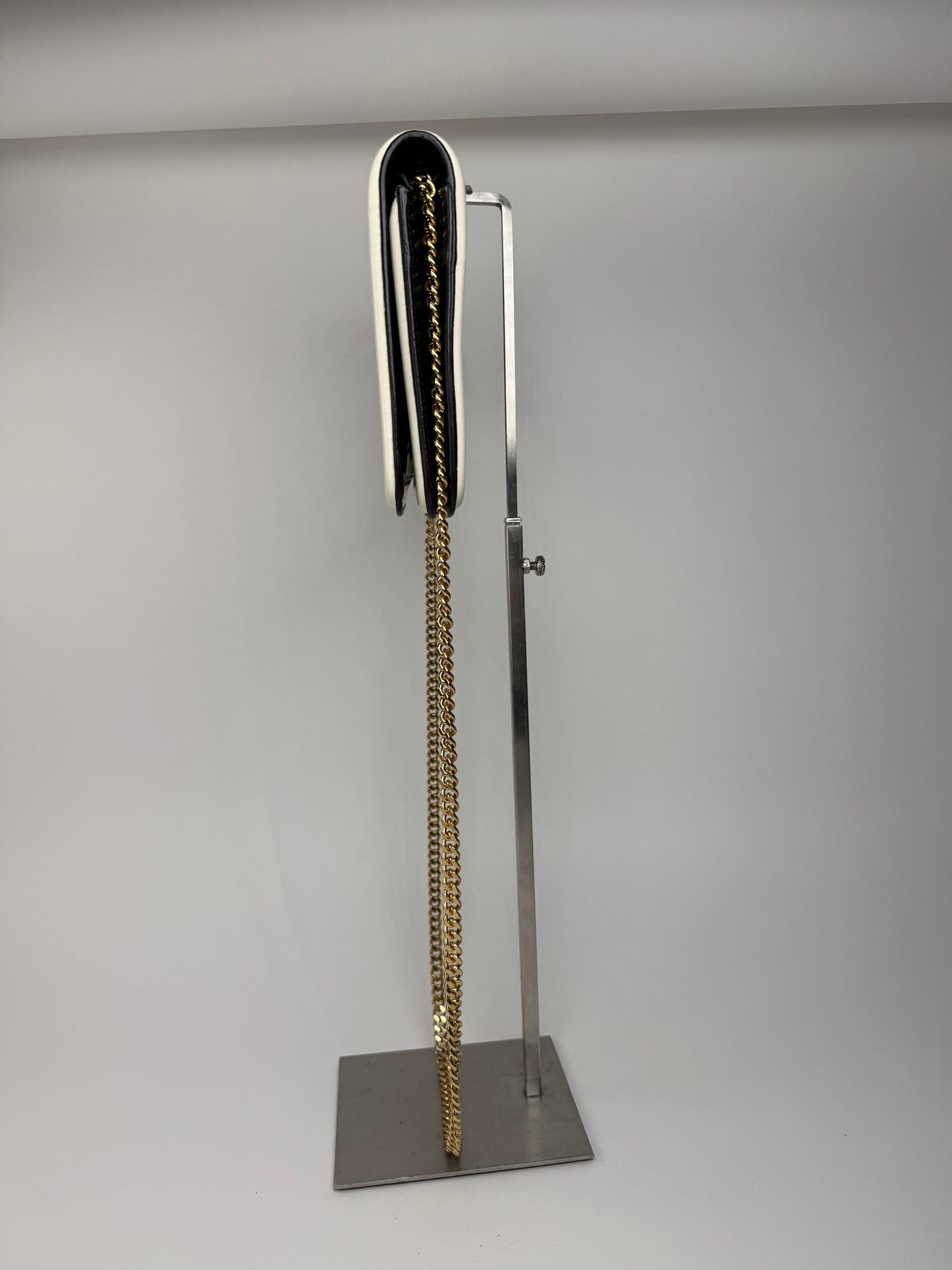 Sac vintage en cuir verni Stella Mc Cartney blanc noir