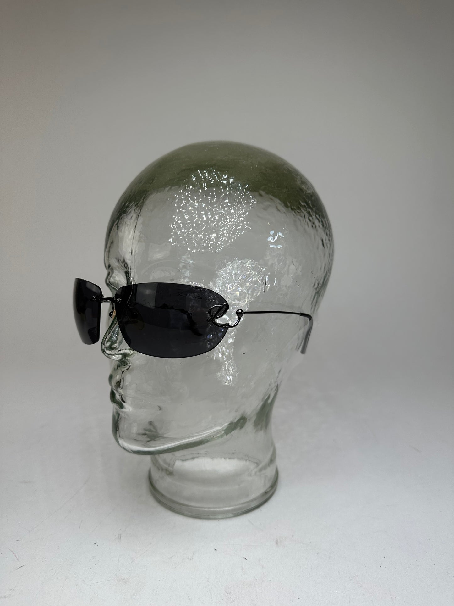 Vintage Loewe Rimless Sunglasses Silver Black