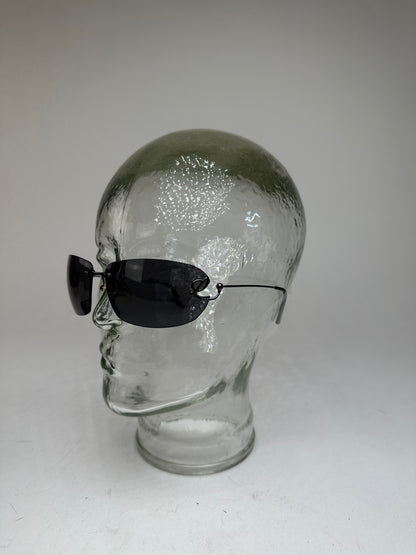 Vintage Loewe Rimless Sunglasses Silver Black