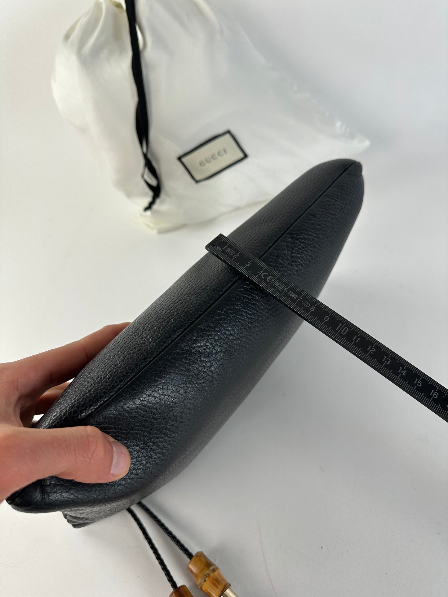 Vintage Gucci Pebbled Leather Clutch Bag Black