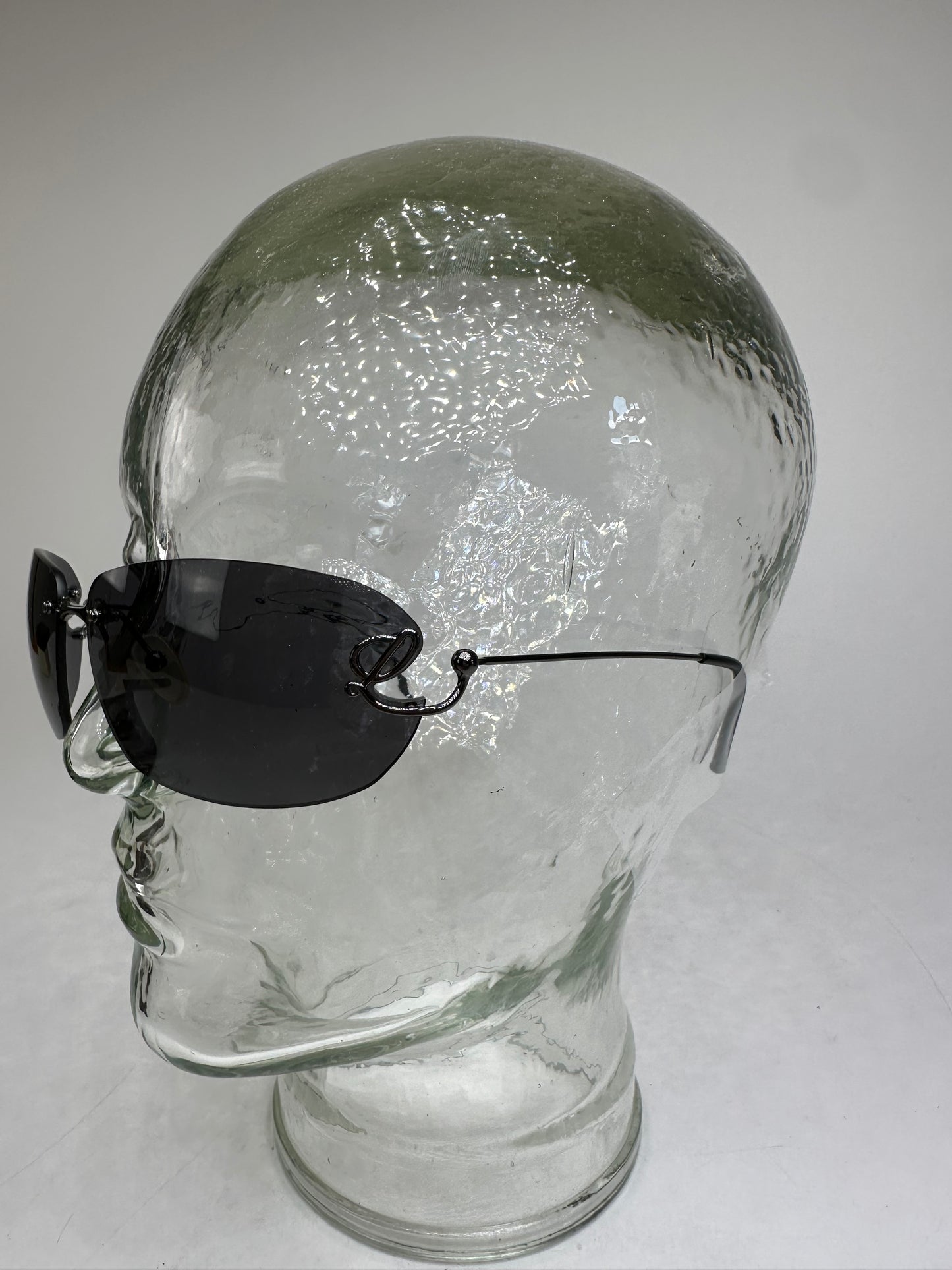 Vintage Loewe Rimless Sunglasses Silver Black