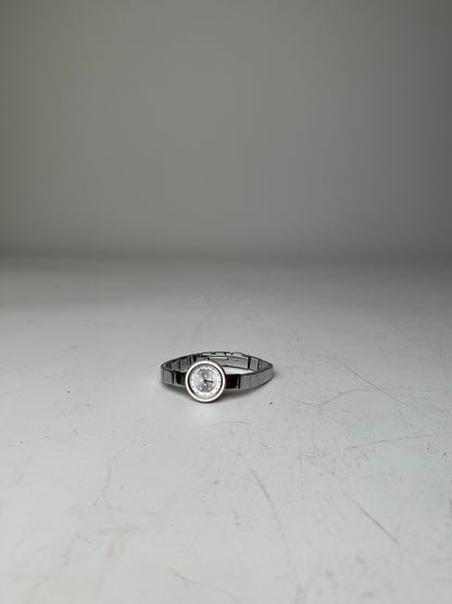 Vintage Courreges Stainless Steel Bracelet Watch Silver White