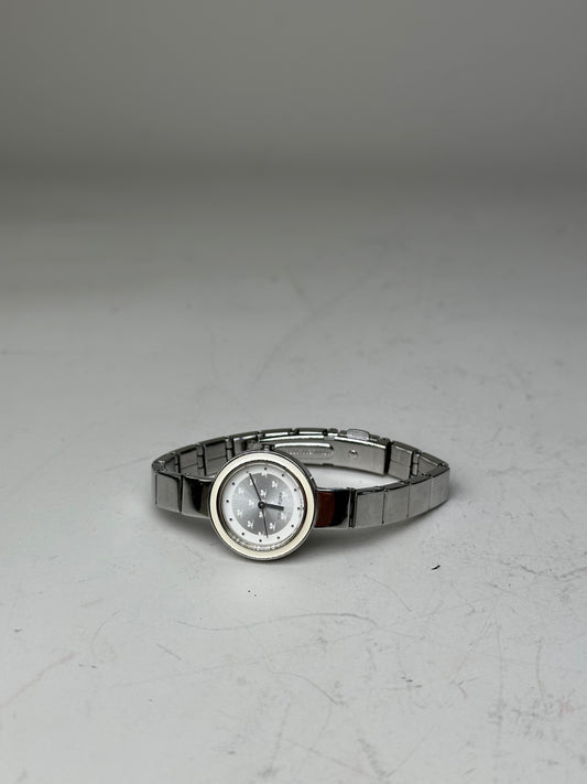 Vintage Courreges Stainless Steel Bracelet Watch Silver White