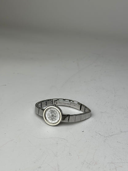 Vintage Courreges Stainless Steel Bracelet Watch Silver White