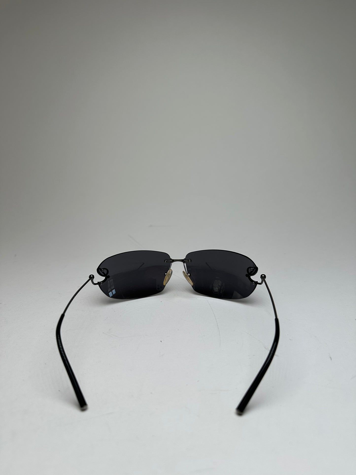 Vintage Loewe Rimless Sunglasses Silver Black