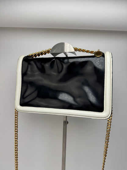 Sac vintage en cuir verni Stella Mc Cartney blanc noir