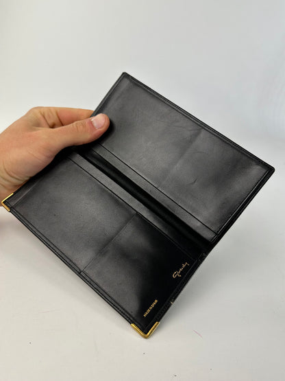 Vintage Givenchy 4G Logo Leather Long Wallet Black