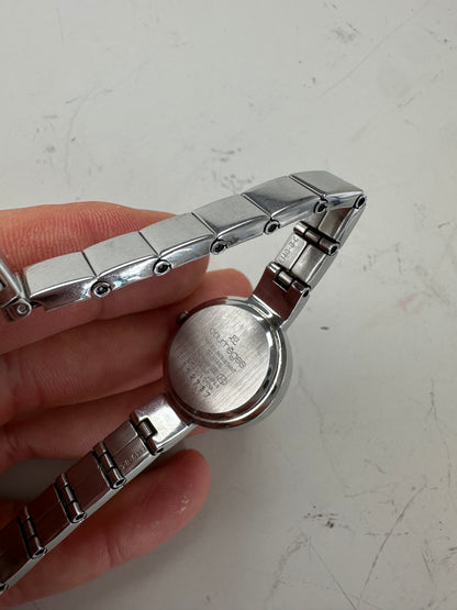 Vintage Courreges Stainless Steel Bracelet Watch Silver White
