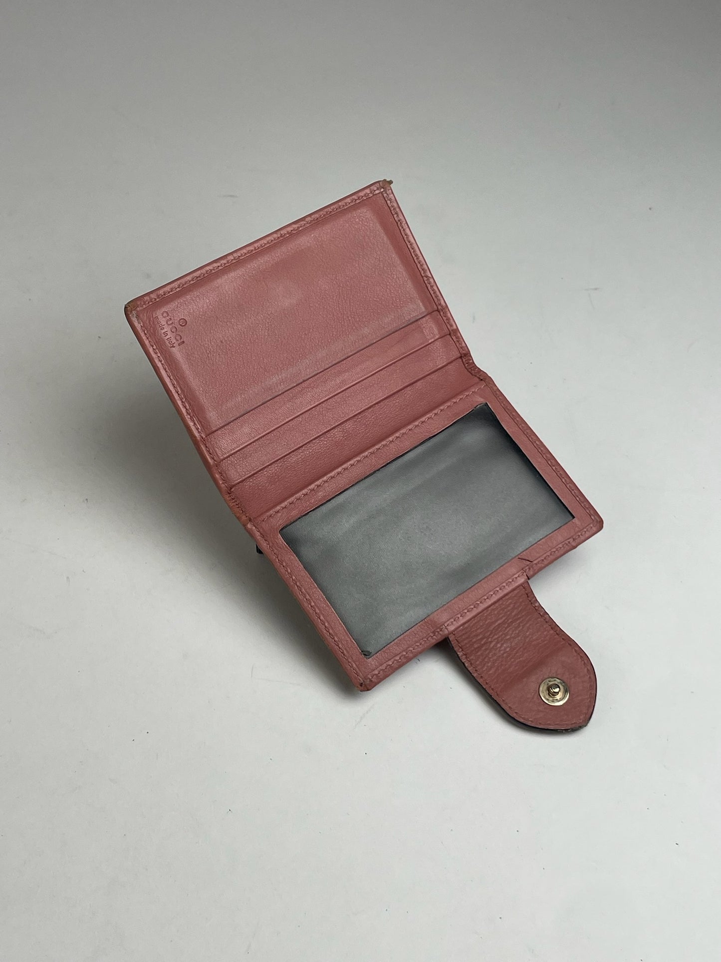Vintage Gucci Monogram Leather Card Holder Pink
