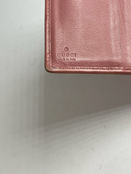 Vintage Gucci Monogram Leather Card Holder Pink
