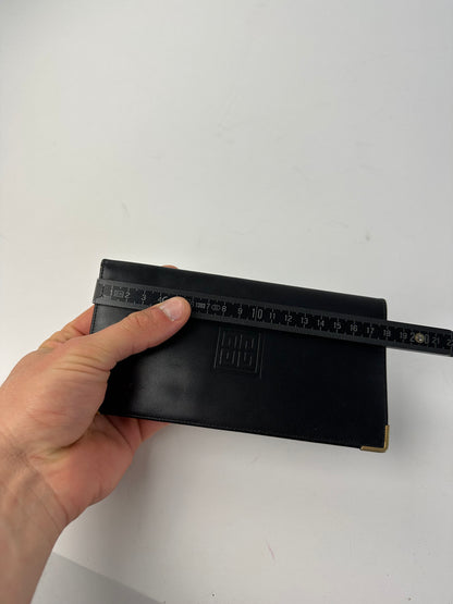 Vintage Givenchy 4G Logo Leather Long Wallet Black
