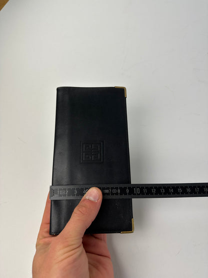 Vintage Givenchy 4G Logo Leather Long Wallet Black