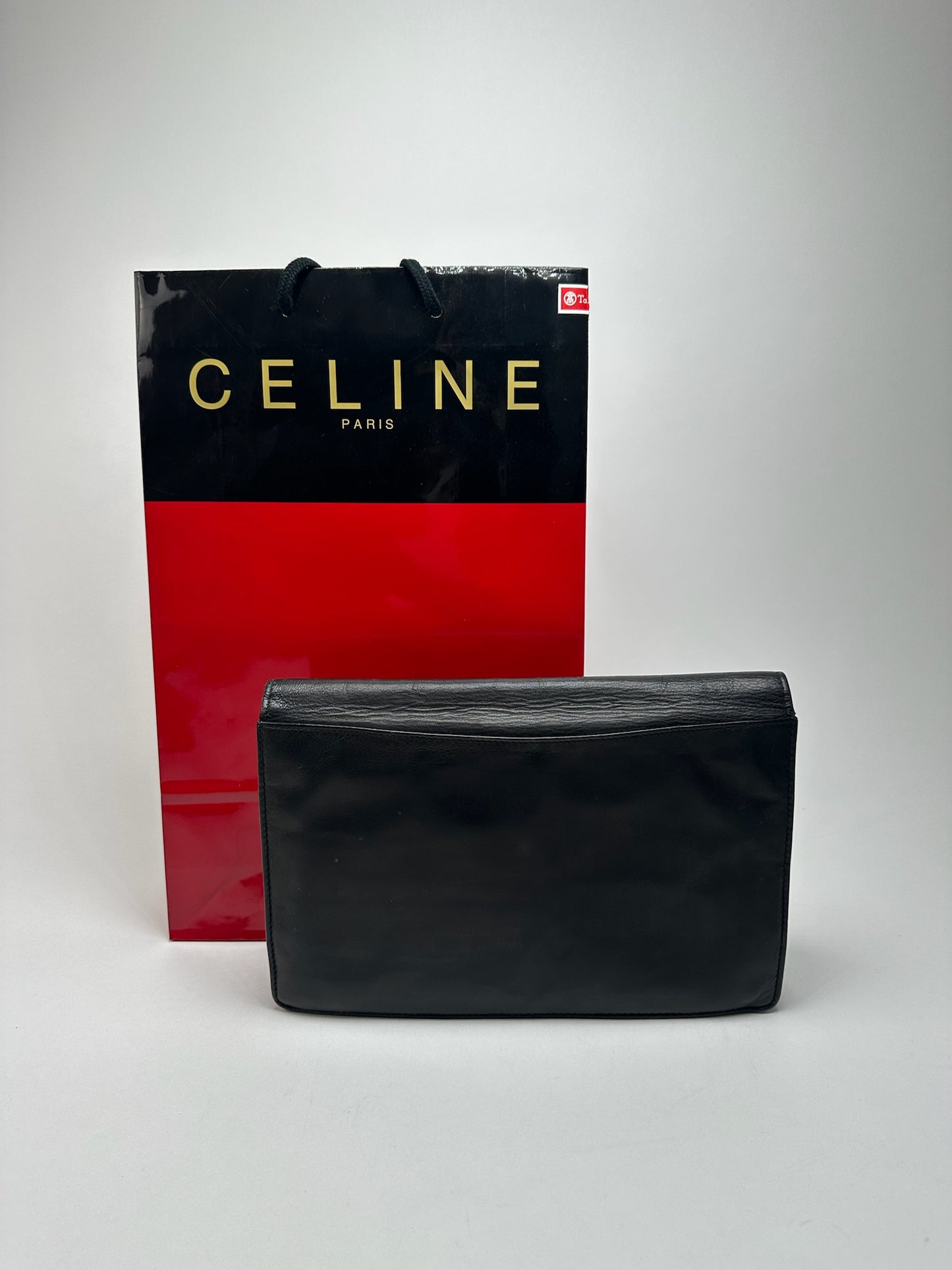 Vintage Celine Paris Leather clutch Black