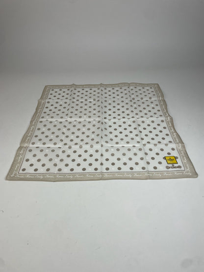 Vintage Fendi Polkadot Monogram Scarf White Grey