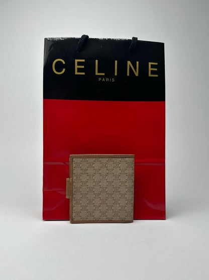 Vintage Celine Paris leather monogram wallet beige