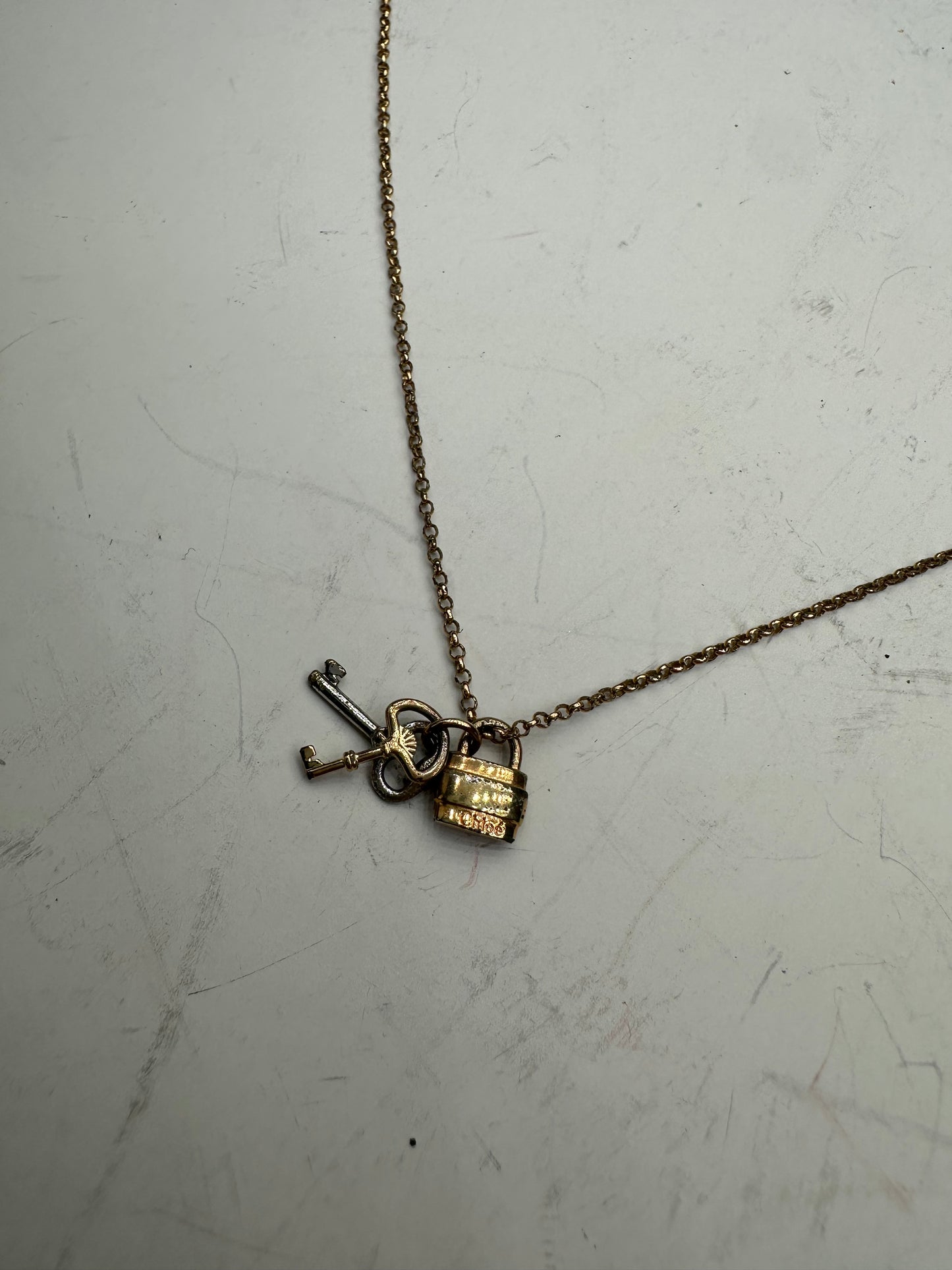 Vintage Chloe Gold-Tone Charm Necklace France