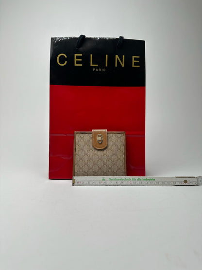 Vintage Celine Paris leather monogram wallet beige