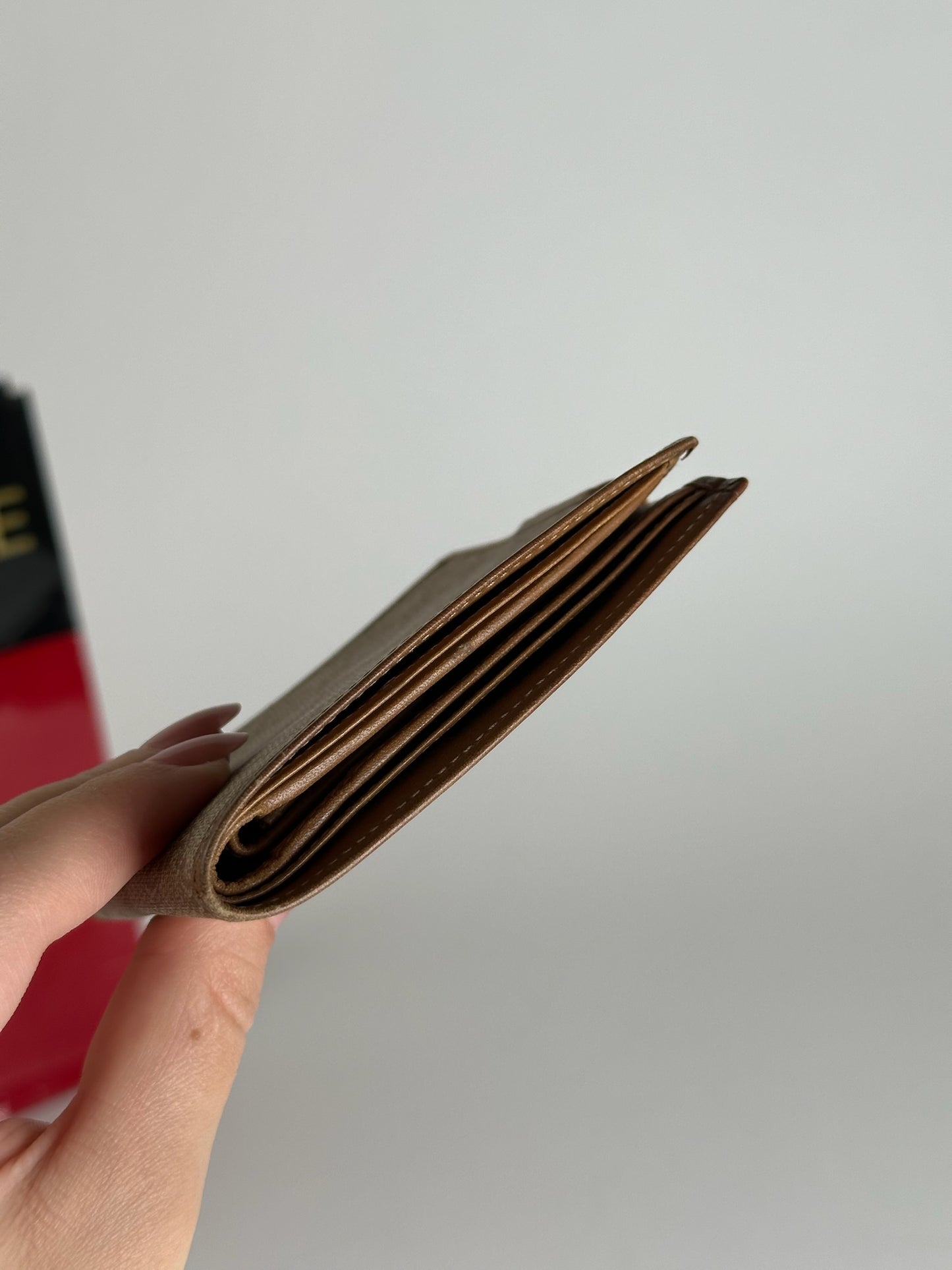 Vintage Celine Paris leather monogram wallet beige