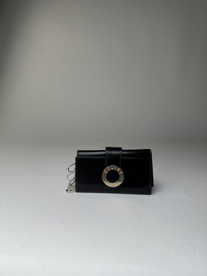Vintage Celine Paris Leather Key Holder Black