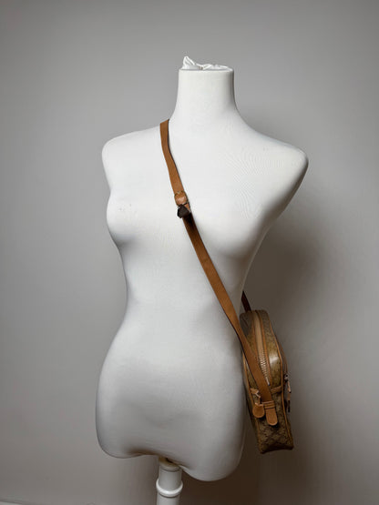 Sac Triomphe vintage en cuir monogramme Céline beige