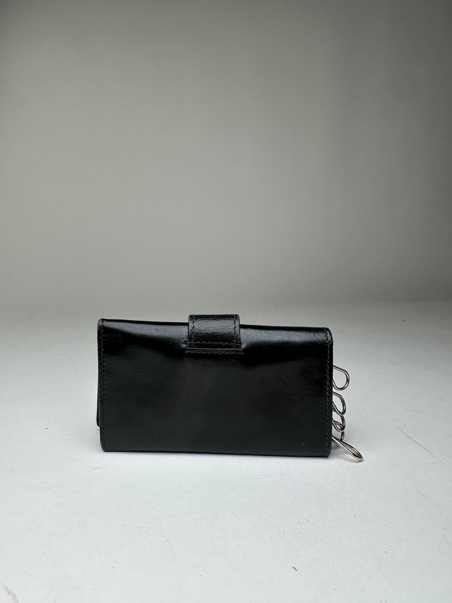 Vintage Celine Paris Leather Key Holder Black