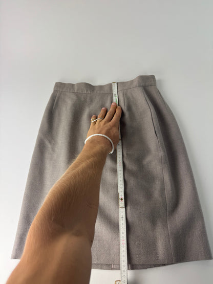 Vintage Dior Wool Skirt Ecru LL