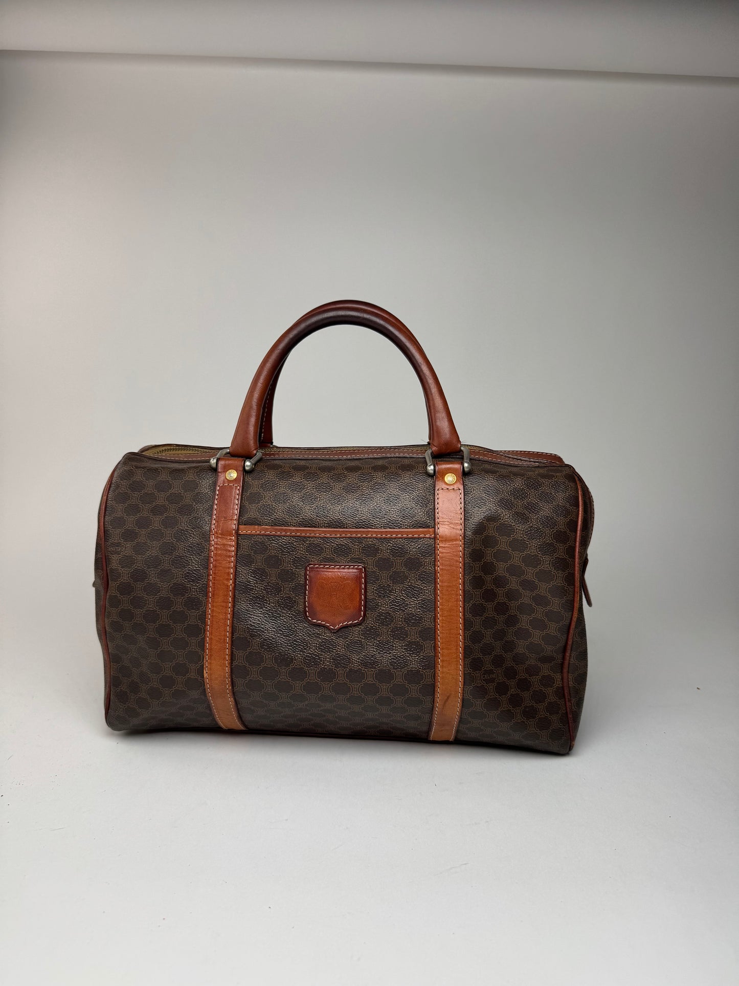 Vintage Celine Monogram Mini Boston Leather bag brown