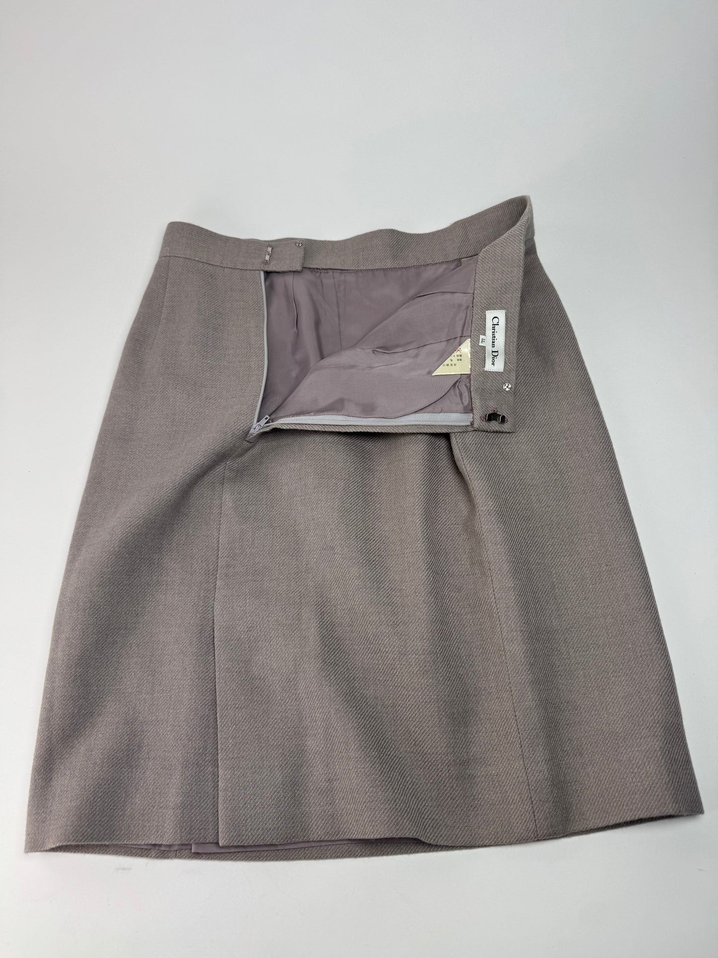 Vintage Dior Wool Skirt Ecru LL