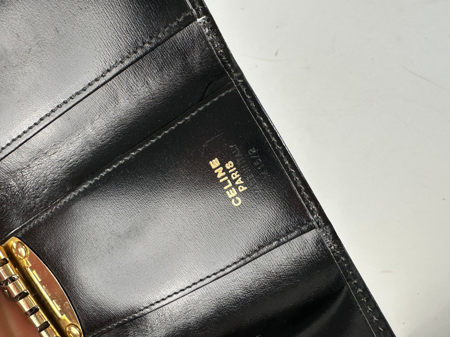 Vintage Celine Paris Leather Key Holder Black