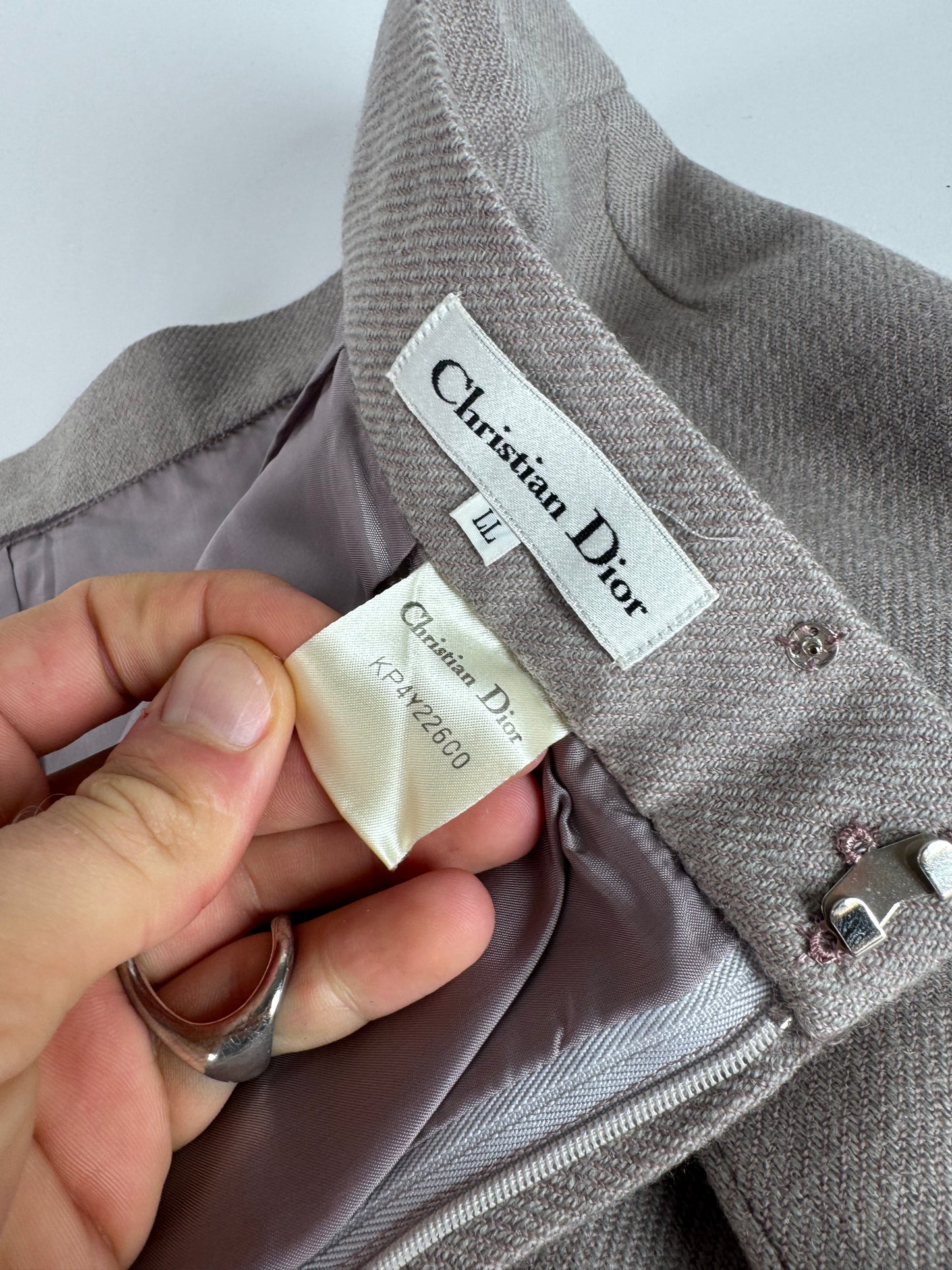 Vintage Dior Wool Skirt Ecru LL