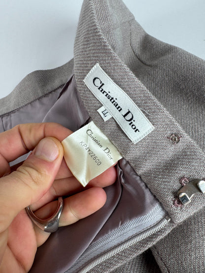 Vintage Dior Wool Skirt Ecru LL