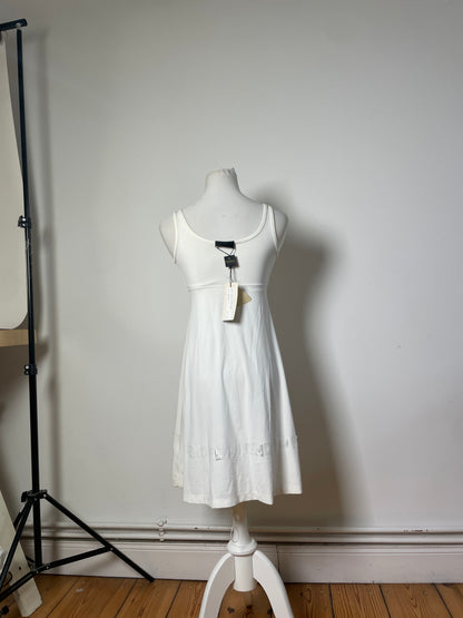 Vintage Fendi Logo Bodycon Dress White XS