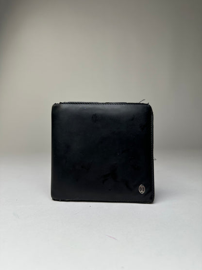Vintage Cartier Leather Bifold Wallet Black