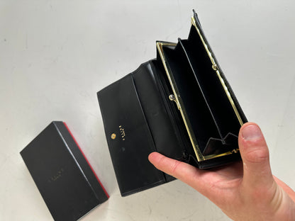 Vintage Celine Monogram Canvas Wallet Black Brown Gold