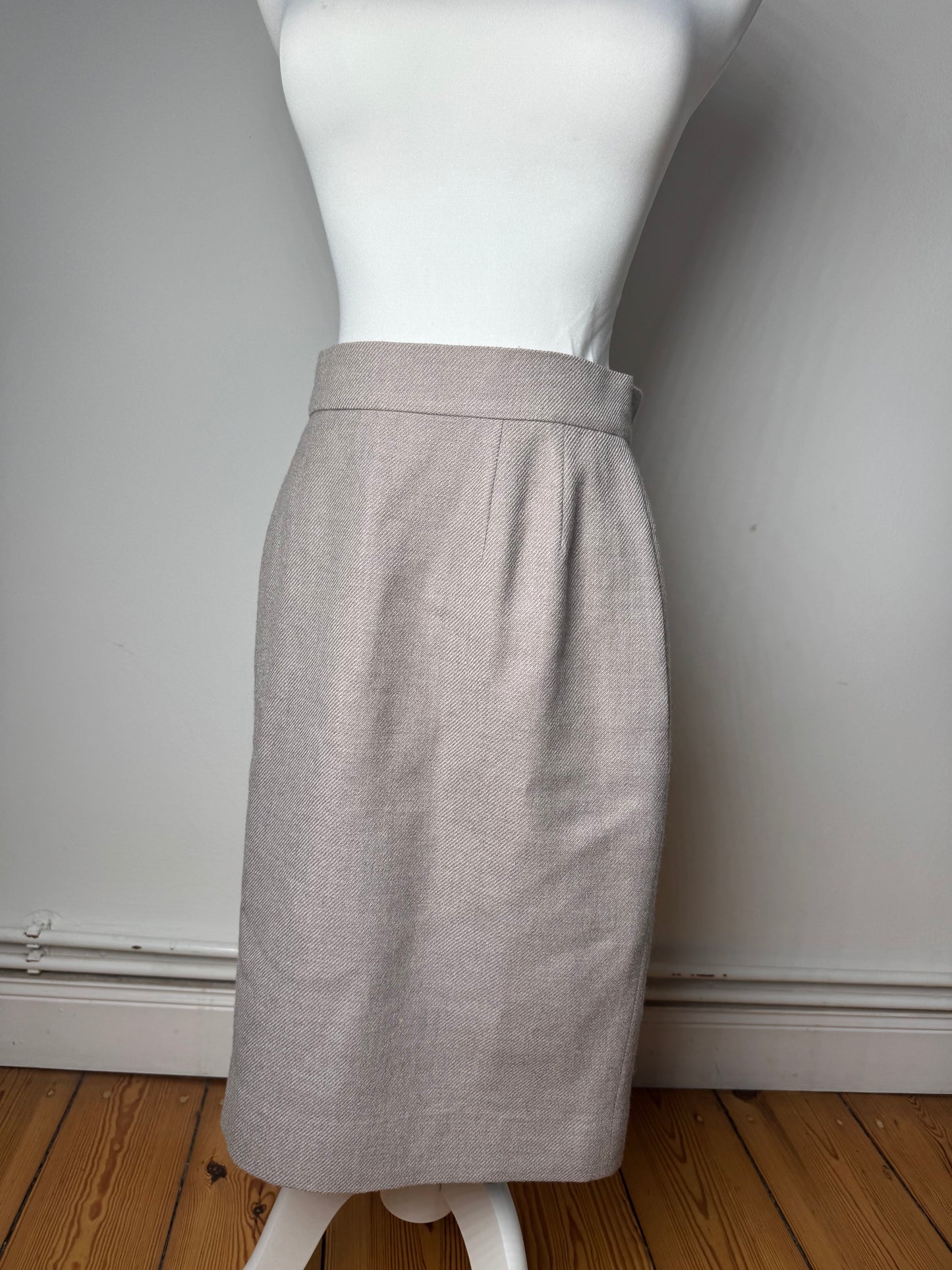 Vintage Dior Wool Skirt Ecru LL