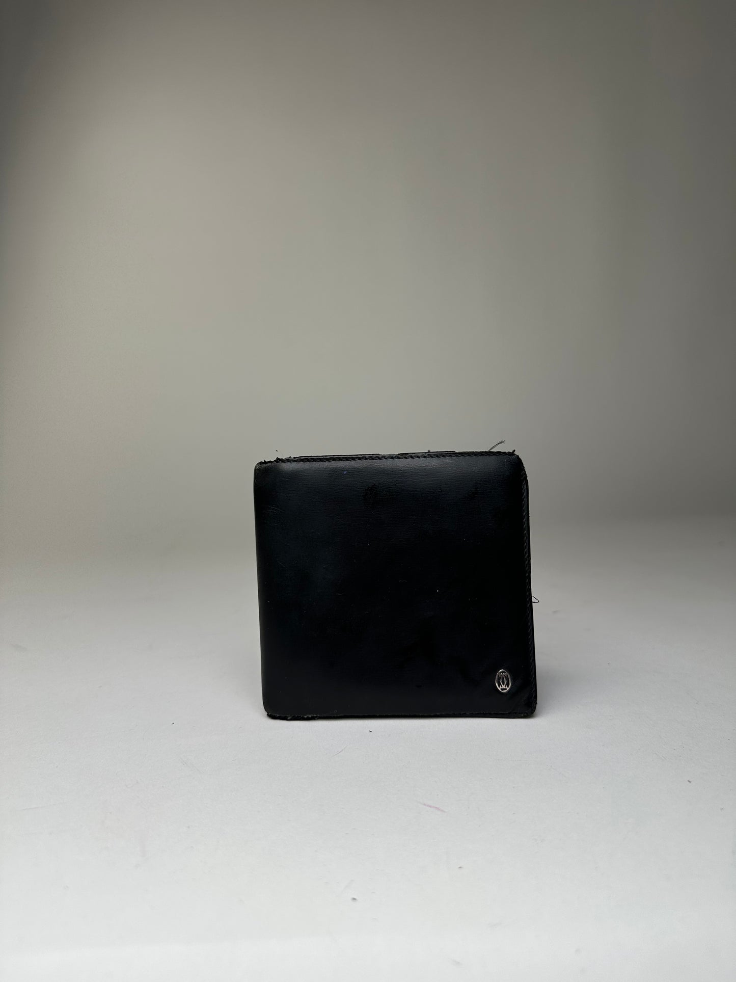 Vintage Cartier Leather Bifold Wallet Black