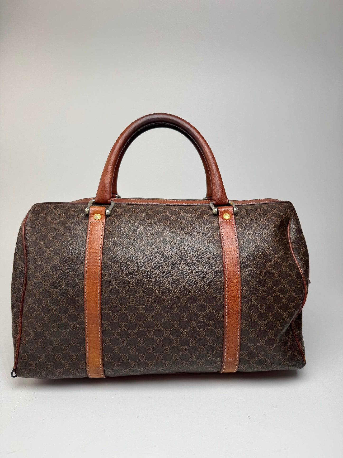 Vintage Celine Monogram Mini Boston Leather bag brown