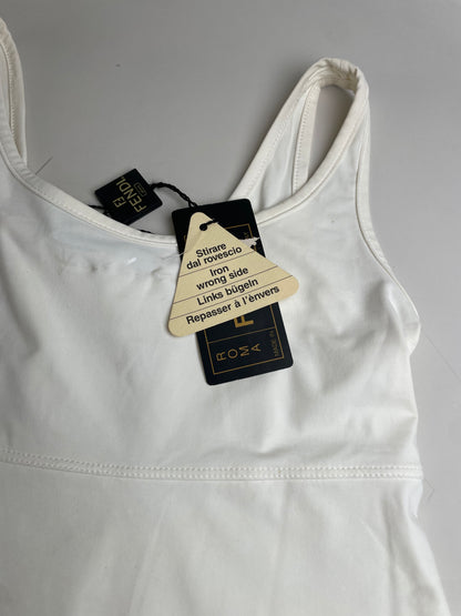 Vintage Fendi Logo Bodycon Dress White XS