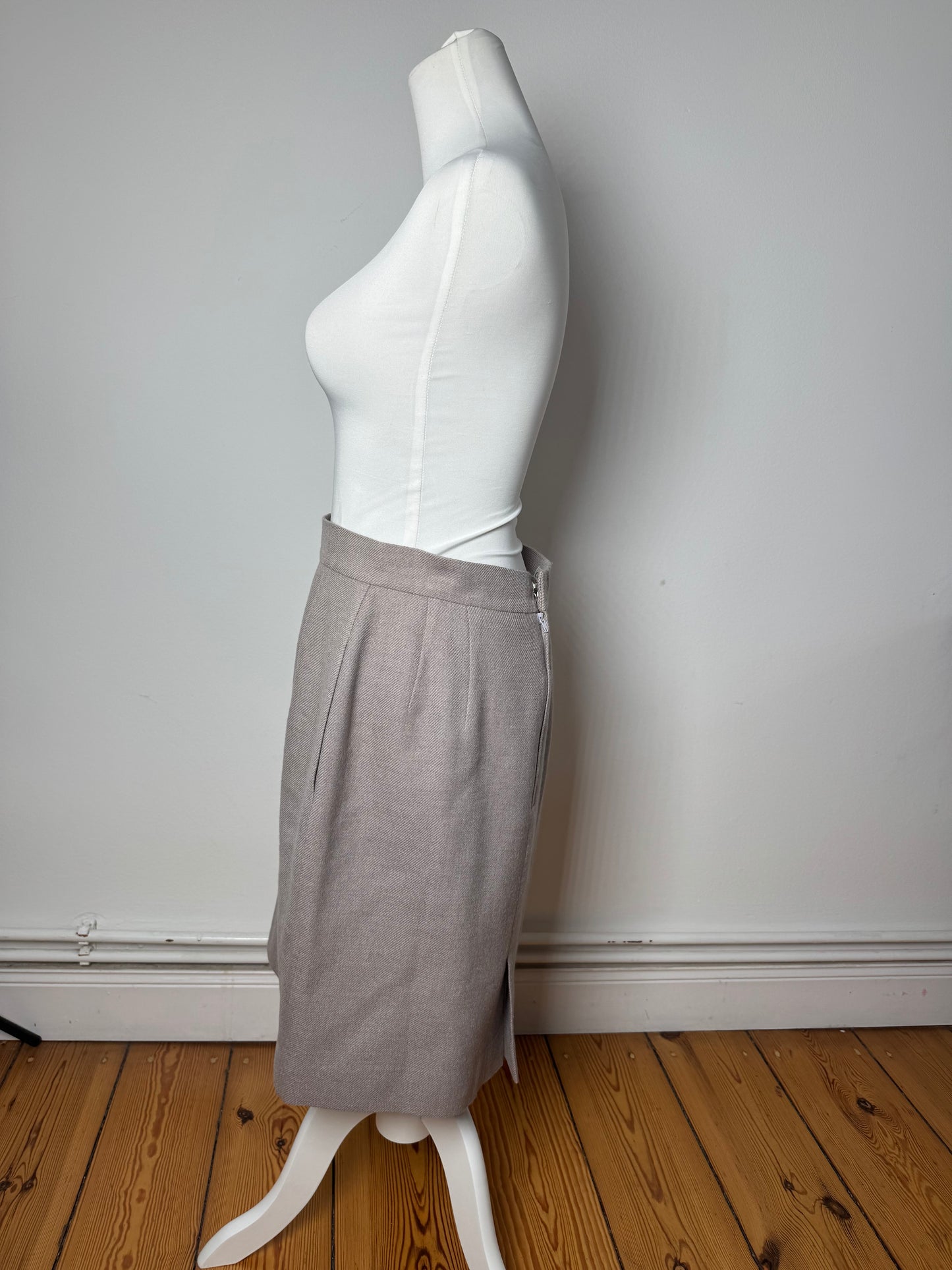 Vintage Dior Wool Skirt Ecru LL
