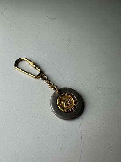 Vintage Celine Metal Keychain Gold Silver