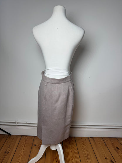 Vintage Dior Wool Skirt Ecru LL