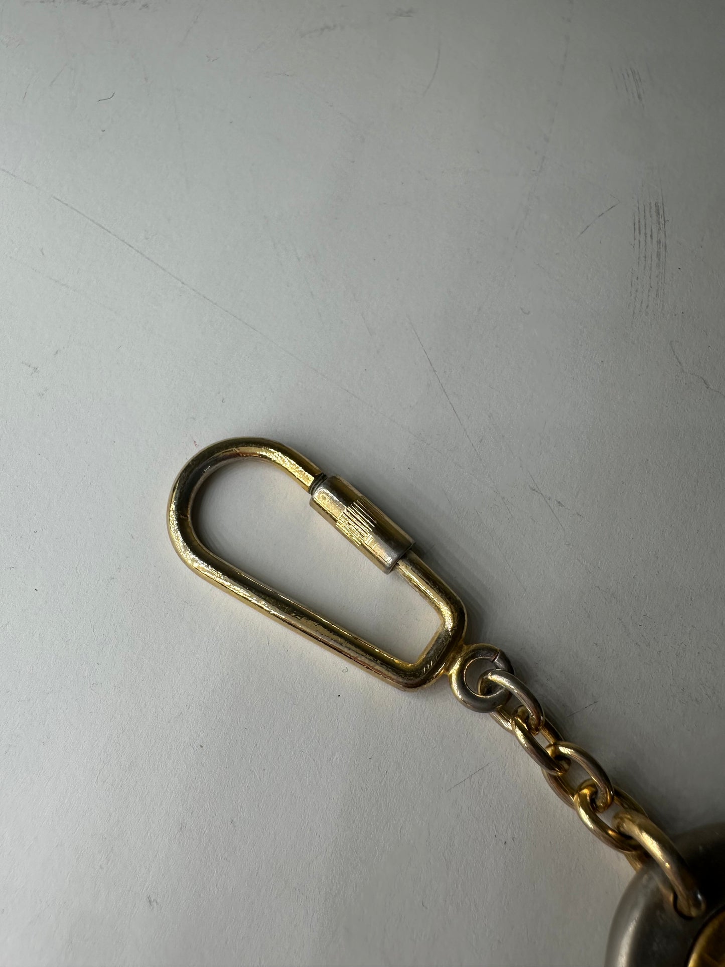 Vintage Celine Metal Keychain Gold Silver