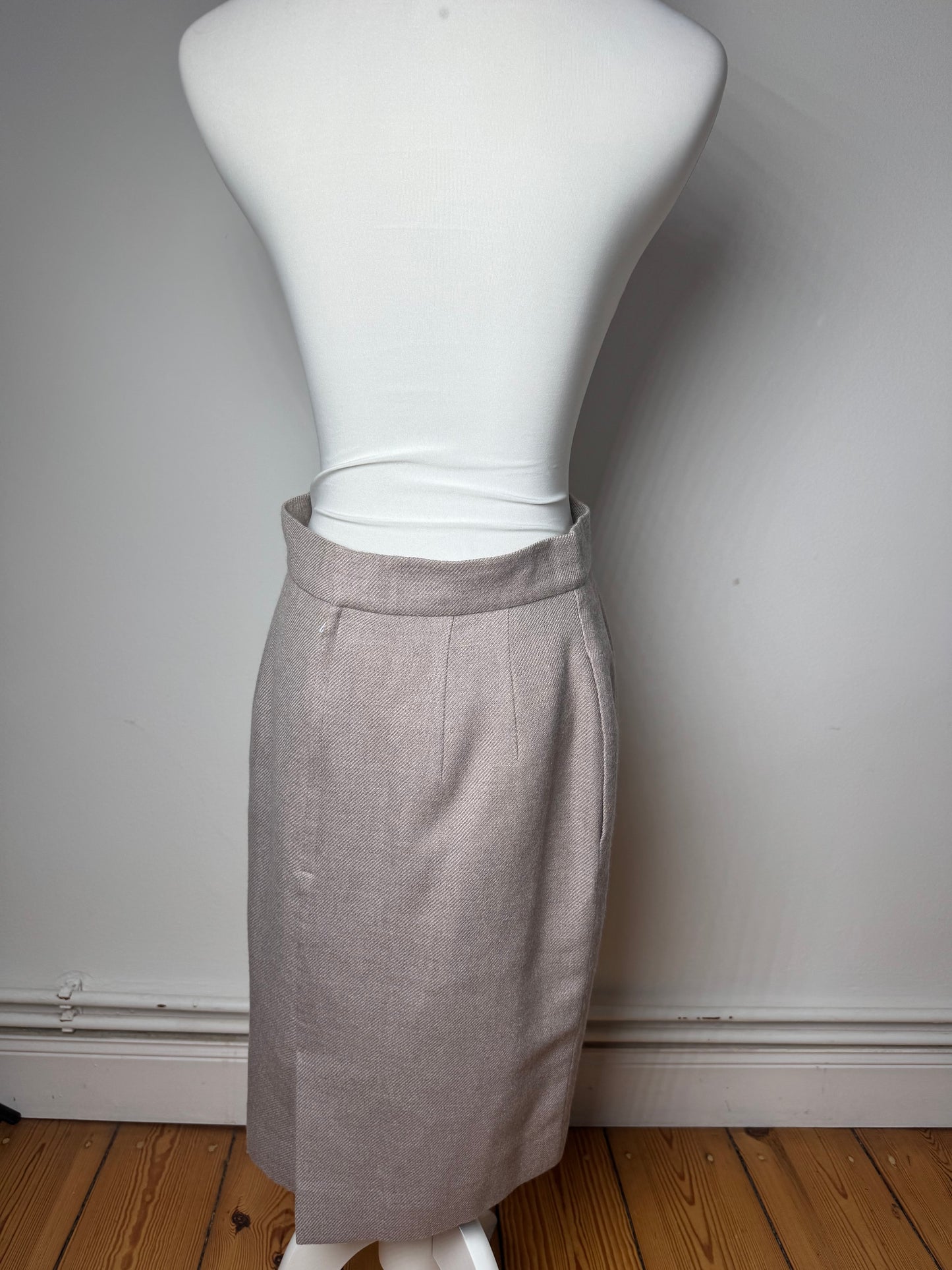 Vintage Dior Wool Skirt Ecru LL