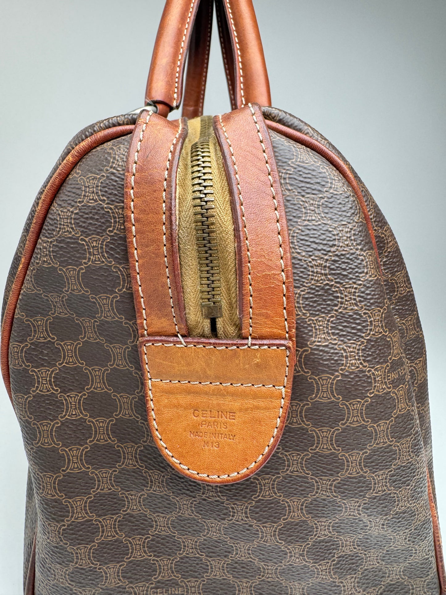 Vintage Celine Monogram Mini Boston Leather bag brown