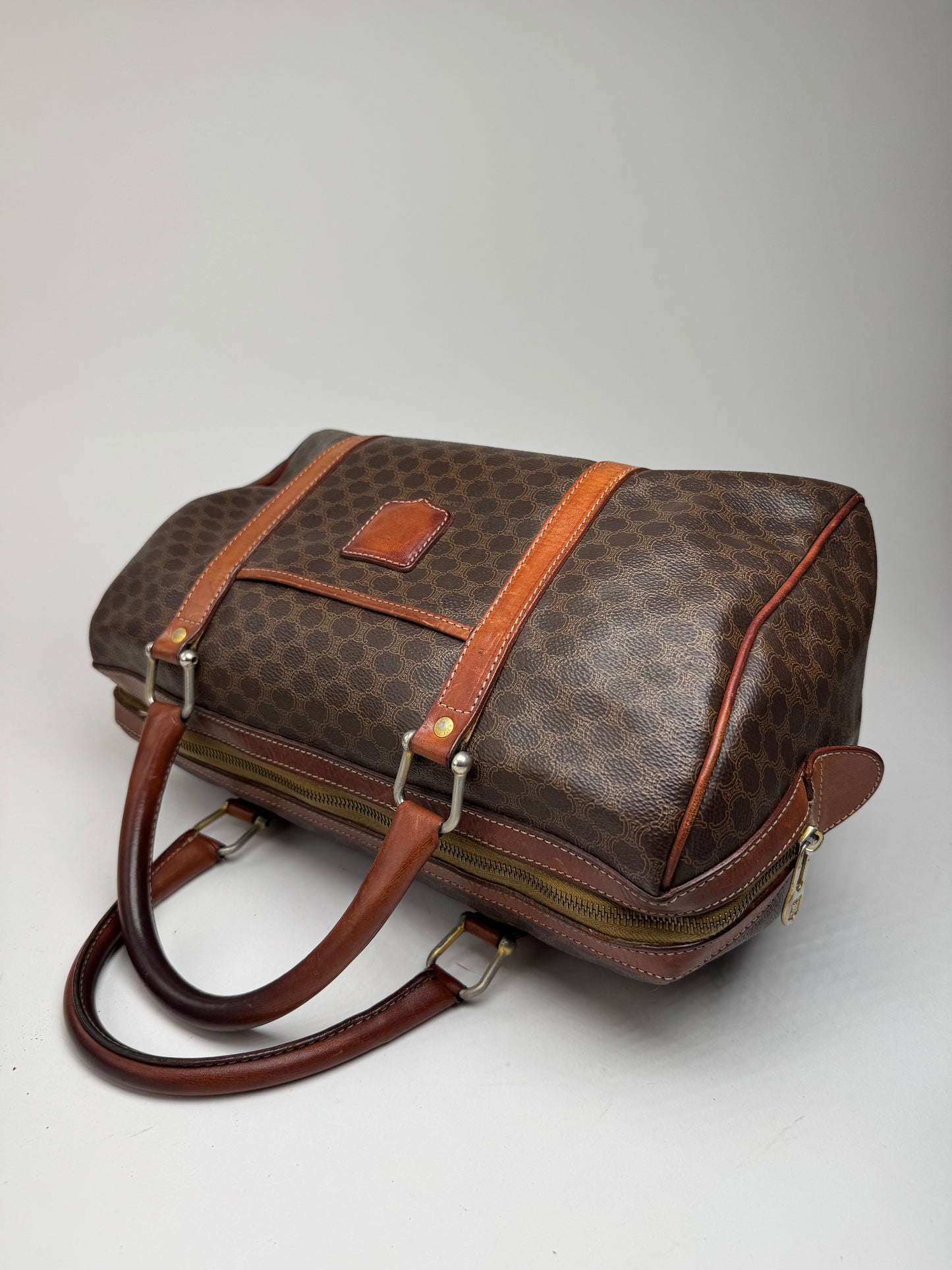 Vintage Celine Monogram Mini Boston Leather bag brown