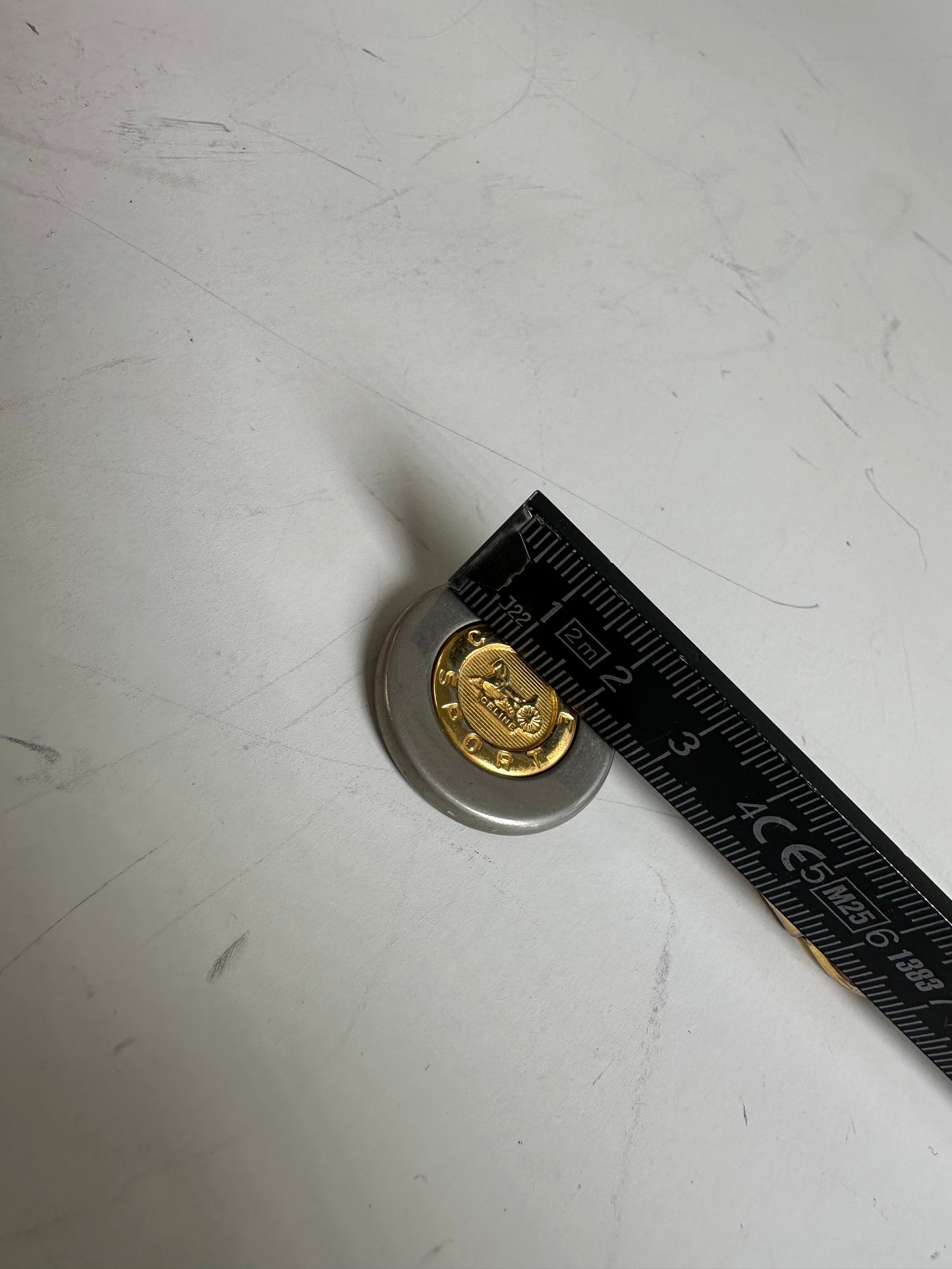 Vintage Celine Metal Keychain Gold Silver