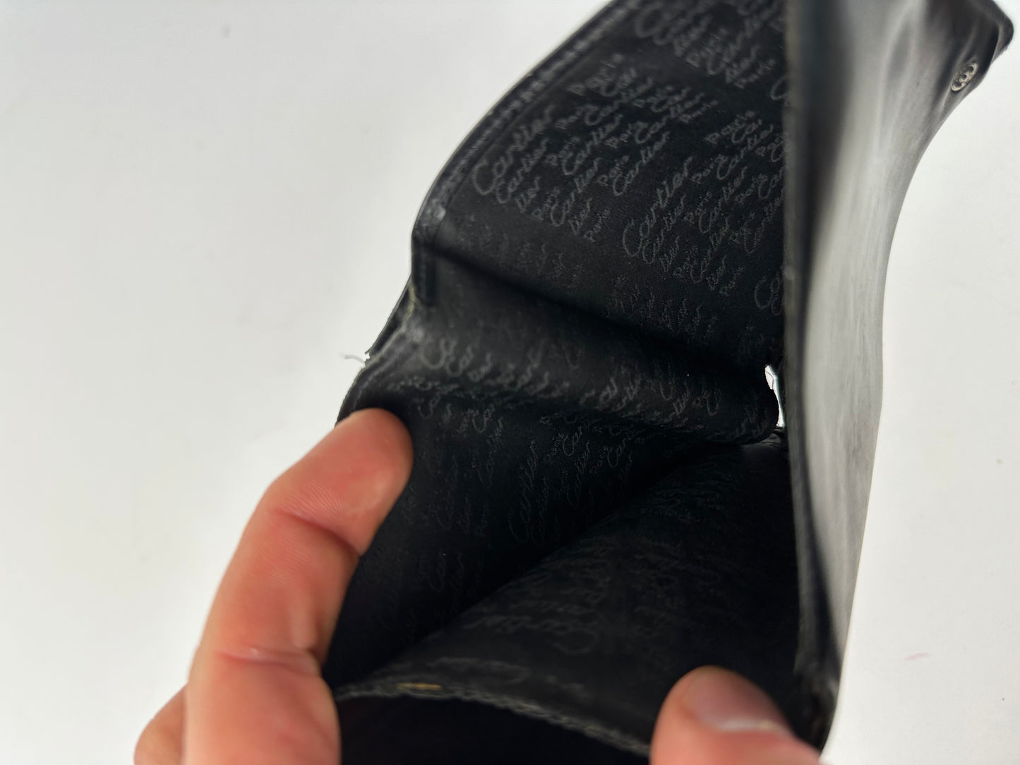 Vintage Cartier Leather Bifold Wallet Black