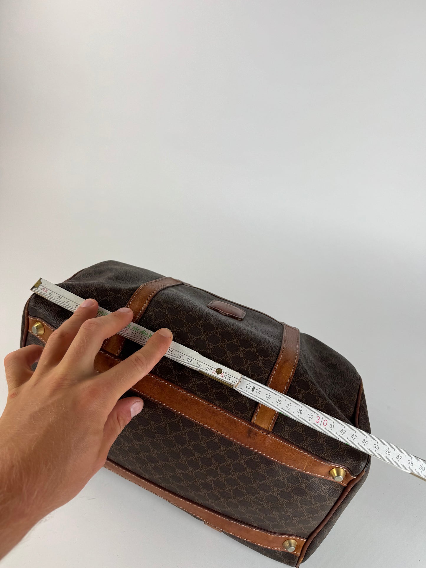 Vintage Celine Monogram Mini Boston Leather bag brown