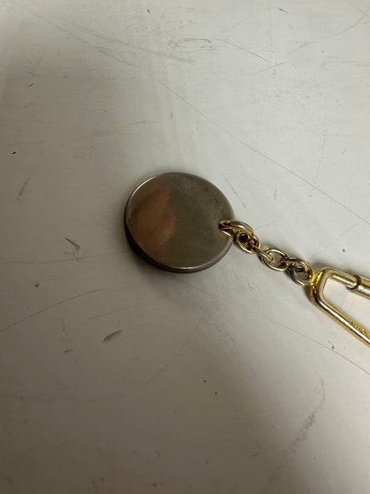 Vintage Celine Metal Keychain Gold Silver