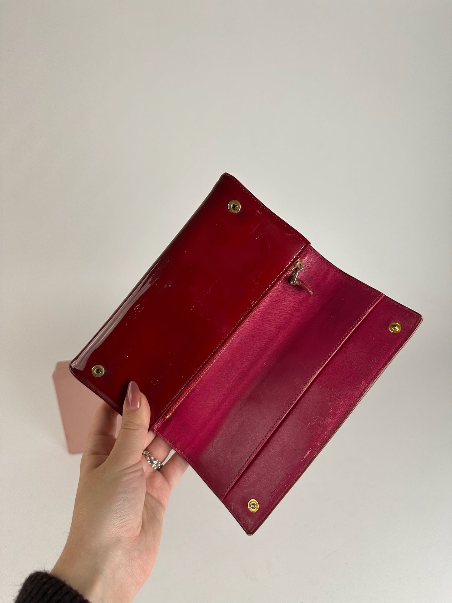 Vintage Miu Miu Patent Leather wallet pink